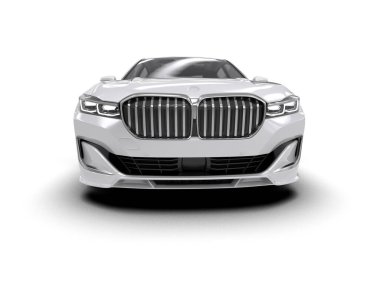 beyaz arkaplanda izole edilmiş bir araba