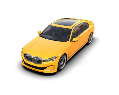 beyaz arka planda modern spor araba