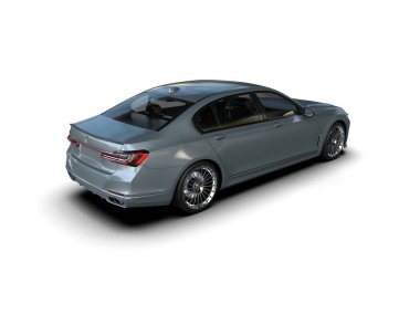 gümüş renkli modern araba - 3D model