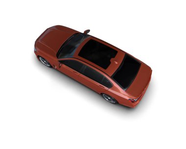 3 boyutlu araba beyaz alanda izole edilmiş.