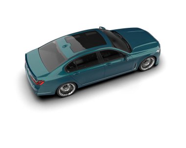 Araba beyaz arka planda izole edilmiş. 3d illüstrasyon.