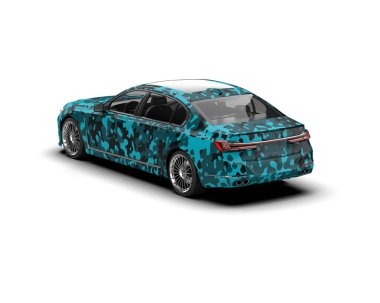 Araba beyazda izole edilmiş. 3 Boyutlu Hazırlama