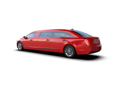 Beyaz arka planda lüks bir araba. 3d illüstrasyon.