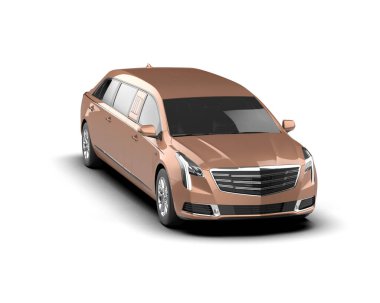 Lüks araba. Beyaz arkaplanda 3d illüstrasyon