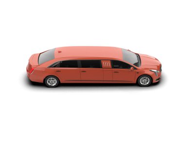 Kırmızı araba beyaz arka planda izole edildi,