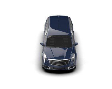 Gri arka planda gölgeli modern lüks bir araba. 3d illüstrasyon