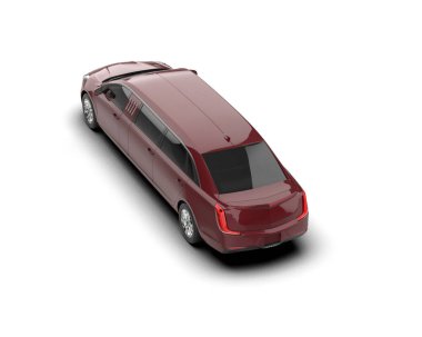 Beyaz arka planda kırmızı araba. 3d oluşturma