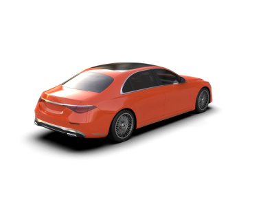 Araba sedanı beyaz arka planda izole edilmiş. 3d illüstrasyon.