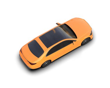 Beyaz arka planda turuncu araba