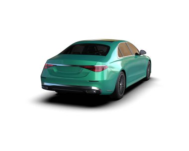 yeşil eğimli modern bir araba..