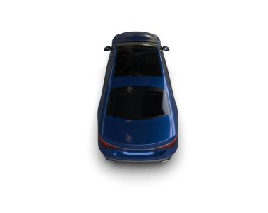 Mavi araba beyaz arka planda izole edilmiş. 3d illüstrasyon.