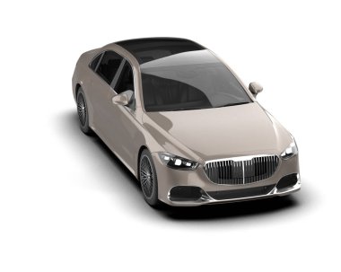 Beyaz arka planda modern lüks bir araba. 3 Boyutlu Hazırlama