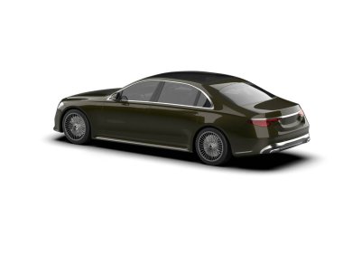 Beyaz arka planda modern lüks bir araba. 3d oluşturma