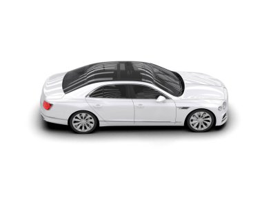 Beyaz arka planda izole edilmiş lüks bir araba. 3d görüntüleme - illüstrasyon