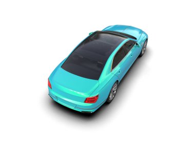 Beyaz arka planda izole edilmiş lüks bir araba. 3d görüntüleme - illüstrasyon