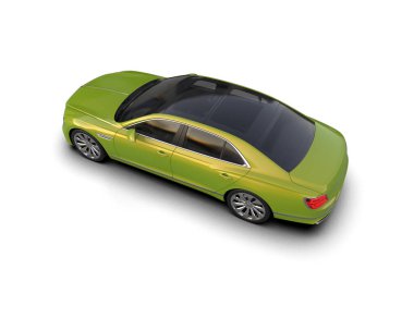 Beyaz arka planda izole edilmiş lüks bir araba. 3d görüntüleme - illüstrasyon