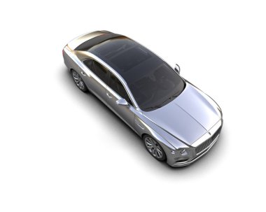 Beyaz arka planda izole edilmiş lüks bir araba. 3d görüntüleme - illüstrasyon