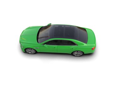 Beyaz arka planda izole edilmiş lüks bir araba. 3d görüntüleme - illüstrasyon