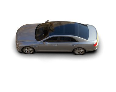 Beyaz arka planda izole edilmiş lüks bir araba. 3d görüntüleme - illüstrasyon