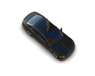 Beyaz arka planda izole edilmiş lüks bir araba. 3d görüntüleme - illüstrasyon