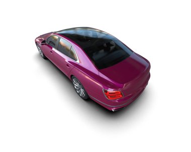 Beyaz arka planda izole edilmiş lüks bir araba. 3d görüntüleme - illüstrasyon