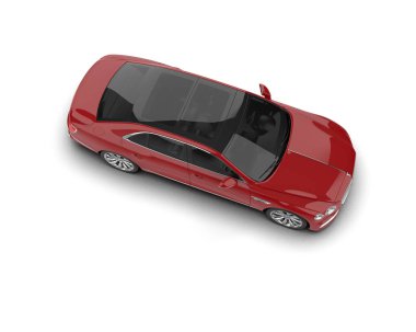 Beyaz arka planda izole edilmiş lüks bir araba. 3d görüntüleme - illüstrasyon