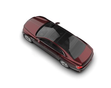 Beyaz arka planda izole edilmiş lüks bir araba. 3d görüntüleme - illüstrasyon