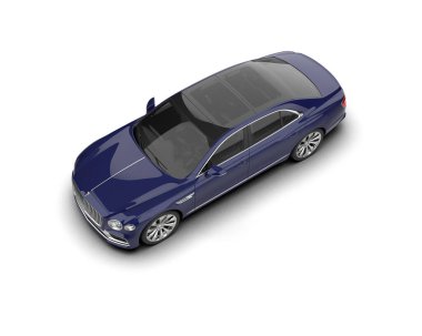 Beyaz arka planda izole edilmiş lüks bir araba. 3d görüntüleme - illüstrasyon