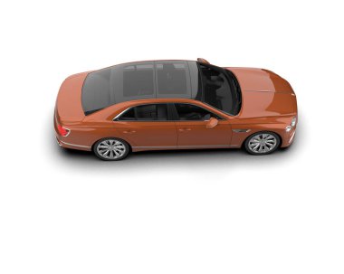 Beyaz arka planda izole edilmiş lüks bir araba. 3d görüntüleme - illüstrasyon