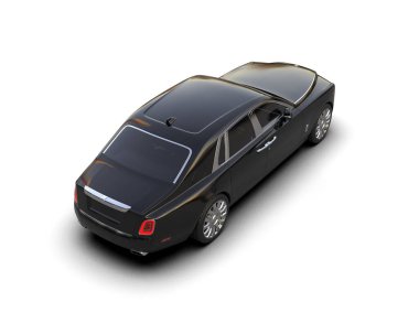 Beyaz arka planda izole edilmiş lüks bir araba. 3d görüntüleme - illüstrasyon