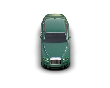 Beyaz arka planda izole edilmiş lüks bir araba. 3d görüntüleme - illüstrasyon