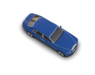 Beyaz arka planda izole edilmiş lüks bir araba. 3d görüntüleme - illüstrasyon