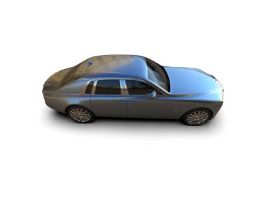 Beyaz arka planda izole edilmiş lüks bir araba. 3d görüntüleme - illüstrasyon