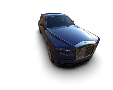 Beyaz arka planda izole edilmiş lüks bir araba. 3d görüntüleme - illüstrasyon