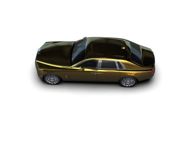 Beyaz arka planda izole edilmiş lüks bir araba. 3d görüntüleme - illüstrasyon