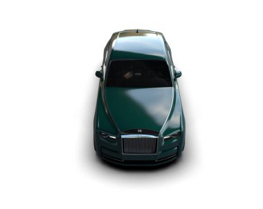 Beyaz arka planda izole edilmiş lüks bir araba. 3d görüntüleme - illüstrasyon