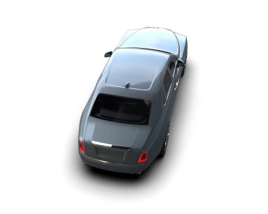 Beyaz arka planda izole edilmiş lüks bir araba. 3d görüntüleme - illüstrasyon