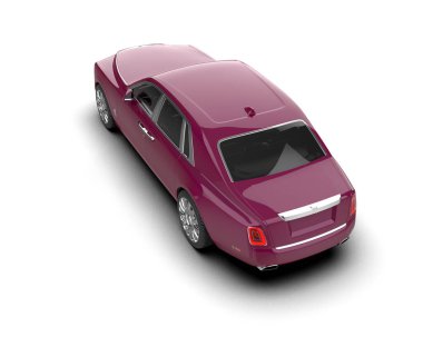 Beyaz arka planda izole edilmiş lüks bir araba. 3d görüntüleme - illüstrasyon