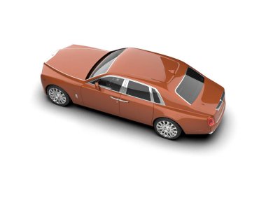 Beyaz arka planda izole edilmiş lüks bir araba. 3d görüntüleme - illüstrasyon