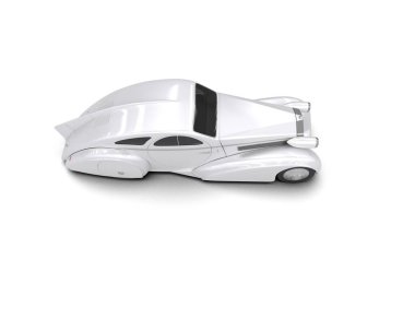 Beyaz arka planda izole edilmiş lüks bir araba. 3d görüntüleme - illüstrasyon