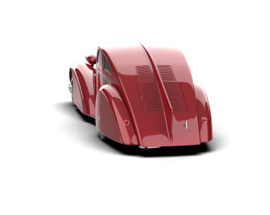 süper elektrikli modern kırmızı araba - yan görünüm