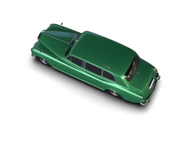 yeşil modern klasik araba beyaz arka planda izole edilmiş