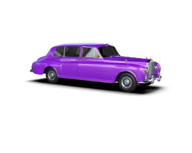 Eski model araba izole edilmiş.