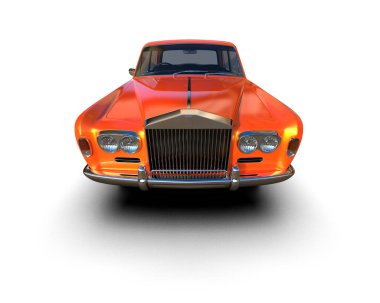 Beyaz arkaplanda klasik araba