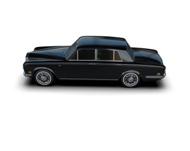 Modern araba beyaz arka planda izole edilmiş. 3d illüstrasyon. 