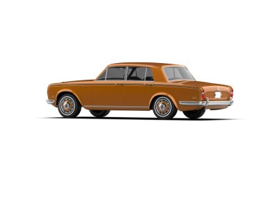 Modern araba beyaz arka planda izole edilmiş. 3d illüstrasyon. 