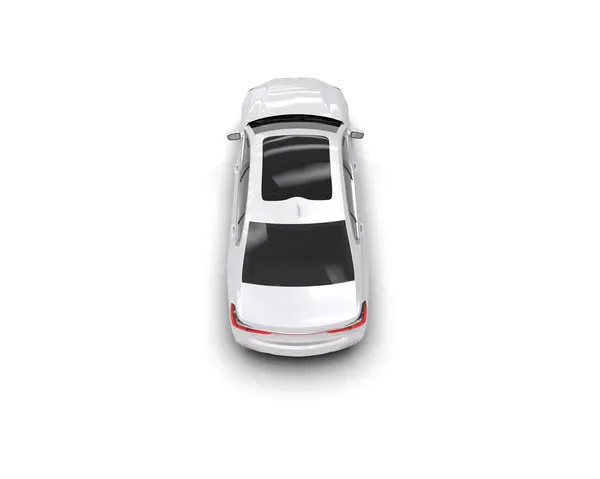 Белый Роскошный Автомобиль Изолирован Белом Фоне Рендеринг Иллюстрация Лицензионные Стоковые Фото