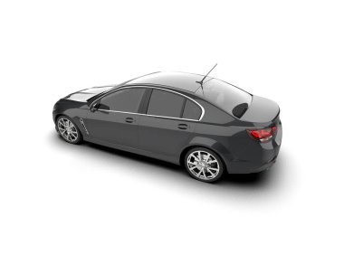 Modern araba beyaz arka planda izole edilmiş. 3d illüstrasyon. 