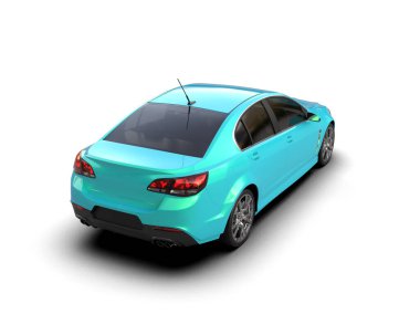Modern araba beyaz arka planda izole edilmiş. 3d illüstrasyon. 