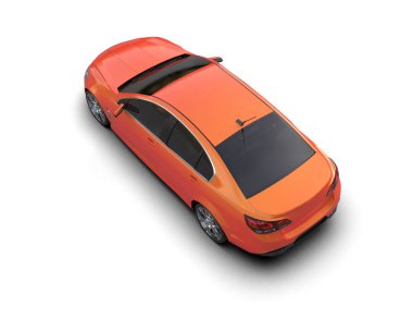 Modern araba beyaz arka planda izole edilmiş. 3d illüstrasyon. 